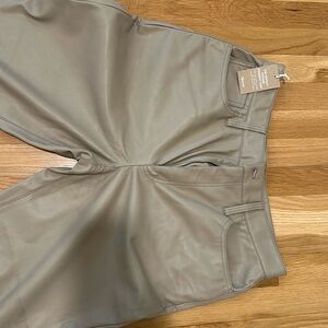 Madewell, the perfect vintage straight pant in tan faux leather.